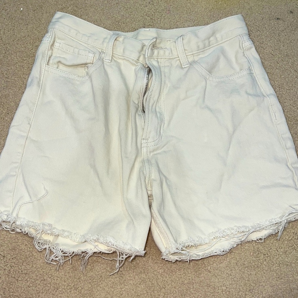 J.GALT pale yellow jean shorts